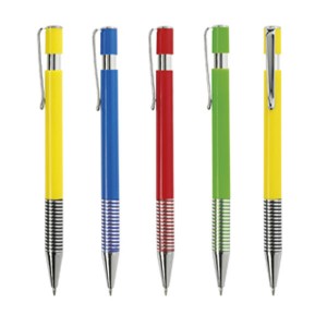 Bolígrafo plástico terminales cromados